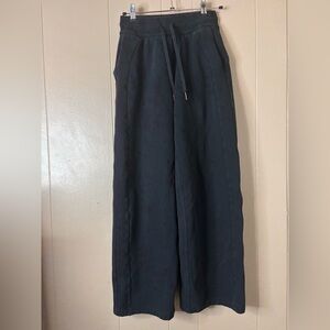 Lululemon Sweatpants Womens XXS Black Wide Leg Crop Drawstring Pockets Lounge